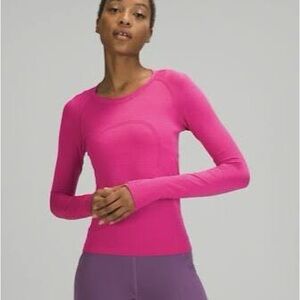 lululemon sonic pink long sleeve swiftly top